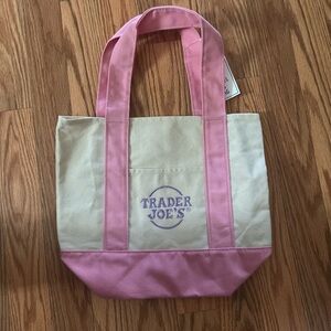 Trader Joe’s pink canvas tote bag